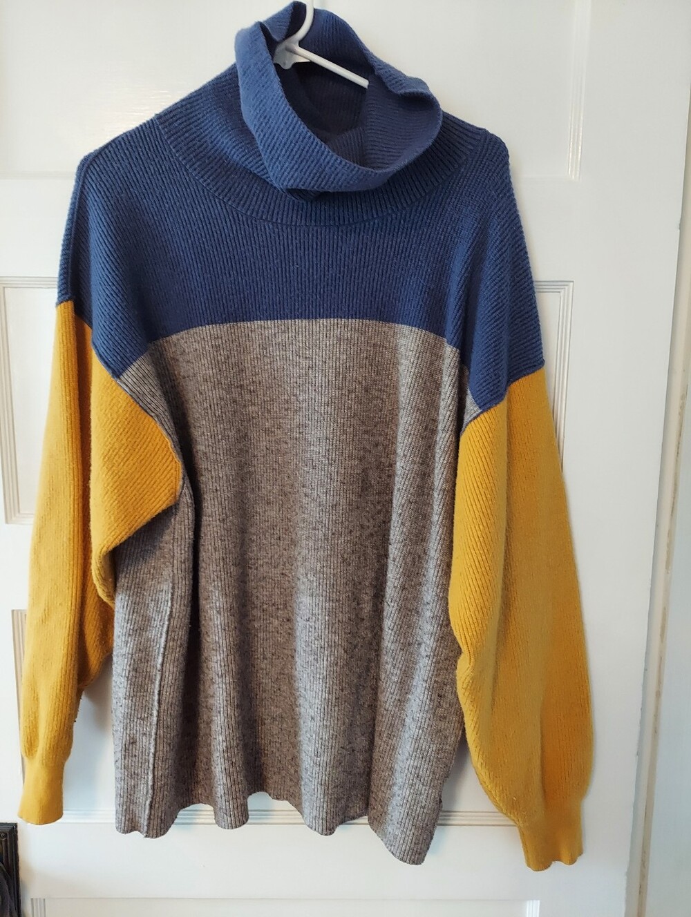 FreePeople Colorblock Oversized Turtleneck Sweater